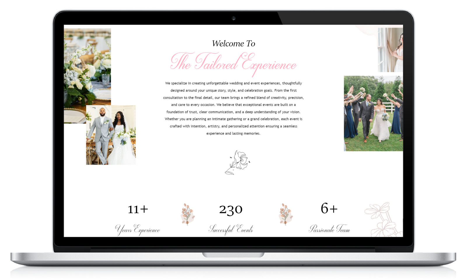 Tailored For You welcome page on laptop
